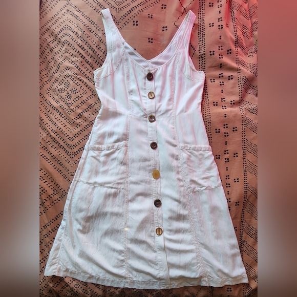 Anthropologie Antigua Button Linen Blend Dress - Picture 3 of 9